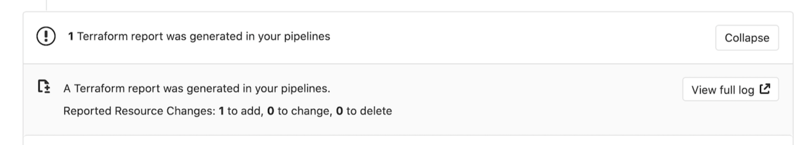 merge request Terraform widget